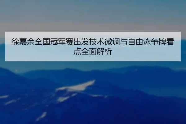 徐嘉余全国冠军赛出发技术微调与自由泳争牌看点全面解析（bandao）